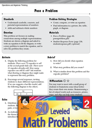 Operations and Algebraic Thinking Leveled Problems: Write an Equation