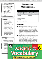 Persuasive Compositions: Academic Vocabulary Level 6