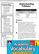 Understanding Folktales: Academic Vocabulary Level 1