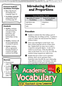 Introducing Ratios and Proportions: Academic Vocabulary Level 6