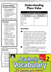 Understanding Place Value: Academic Vocabulary Level 2