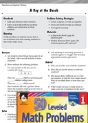 Operations in Base Ten Leveled Problem: Problem Solving A Day at the Beach