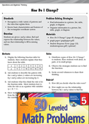 Operations and Algebraic Thinking Leveled Problems: X and Y Values