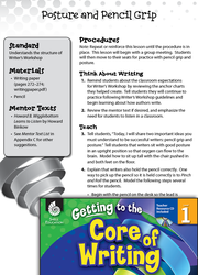 Writing Lesson: Posture and Pencil Grip Level 1