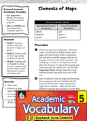 Elements of Maps: Academic Vocabulary Level 5