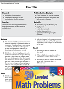 Operations and Algebraic Thinking Leveled Problems: Multiplying and Area Models