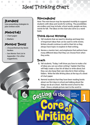 Writing Lesson: Ideas Thinking Chart Level 1