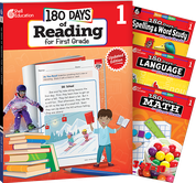 180 Days Reading, Spelling, Language, & Math Grade 1: 4-Book Set