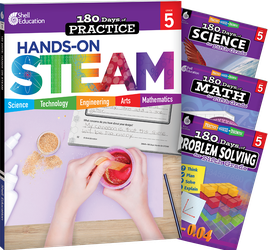 180 Days™: STEAM, Science, Math, & Problem Solving Grade 5: 4-Book Set