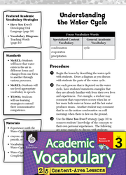 Understanding the Water Cycle: Academic Vocabulary Level 3