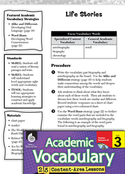 Autobiographies: Academic Vocabulary Level 3