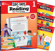 180 Days™: Reading 2nd Ed, Writing, Spelling, & Language Grade 1: 4-Book Set