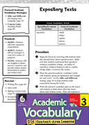 Expository Texts: Academic Vocabulary Level 3