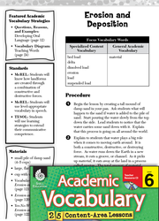 Erosion and Deposition: Academic Vocabulary Level 6