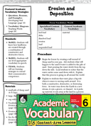 Erosion and Deposition: Academic Vocabulary Level 6