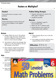 The Number System Leveled Problems: Factors or Multiples?