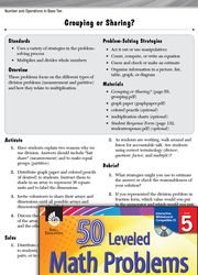 Number and Operations in Base Ten Leveled Problems: Grouping or Sharing