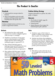 Number and Operations with Fractions Leveled Problems: Multiplying Fractions