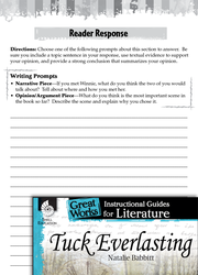 Tuck Everlasting Reader Response Writing Prompts