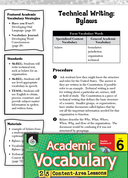 Technical Writing: Academic Vocabulary Level 6