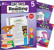 180 Days™: Reading, Writing and Math for Grade 5: 3-Book Set