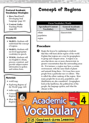 Concept of Regions: Academic Vocabulary Level 4