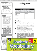 Telling Time: Academic Vocabulary Level 2