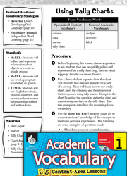 Using Tally Charts: Academic Vocabulary Level 1