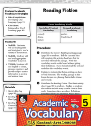 Reading Fiction: Academic Vocabulary Level 5