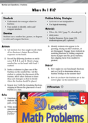 Number and Operations with Fractions Leveled Problems: Ordering Fractions