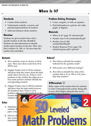 Number and Operations in Base Ten Leveled Problems: Number Lines