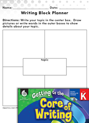 Writing Lesson: Writing Block Planner Level K