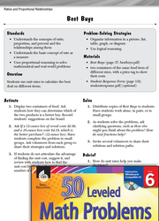 Ratios and Proportional Relationships Leveled Problems: Ratio and Money