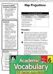 Map Projections: Academic Vocabulary Level 6