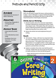 Writing Lesson: Posture and Pencil Grip Level 2