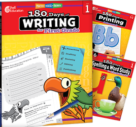 180 Days Writing, Spelling, & Printing Grade 1: 3-Book Set