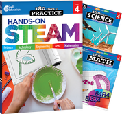 180 Days™: STEAM, Science, & Math Grade 4: 3-Book Set