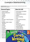 Writing Lesson: Ideas Thinking Chart Level 2