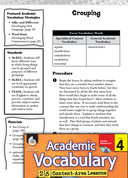 Grouping: Academic Vocabulary Level 4