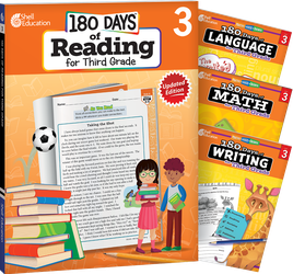 180 Days Reading, Math, Writing, & Language Grade 3: 4-Book Set