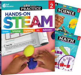 180 Days™: STEAM, Science, & Math Grade 2: 3-Book Set