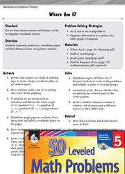 Operations and Algebraic Thinking Leveled Problems: Coordinate Planes