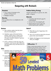 Number and Operations in Base Ten Leveled Problems: Computing with Decimals