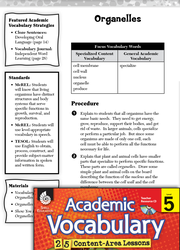 Organelles: Academic Vocabulary Level 5