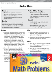 Number and Operations in Base Ten Leveled Problems: Base-Ten Blocks