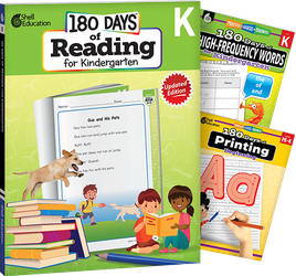 180 Days™: Reading, High-Frequency Words, & Printing Grade K: 3-Book Set